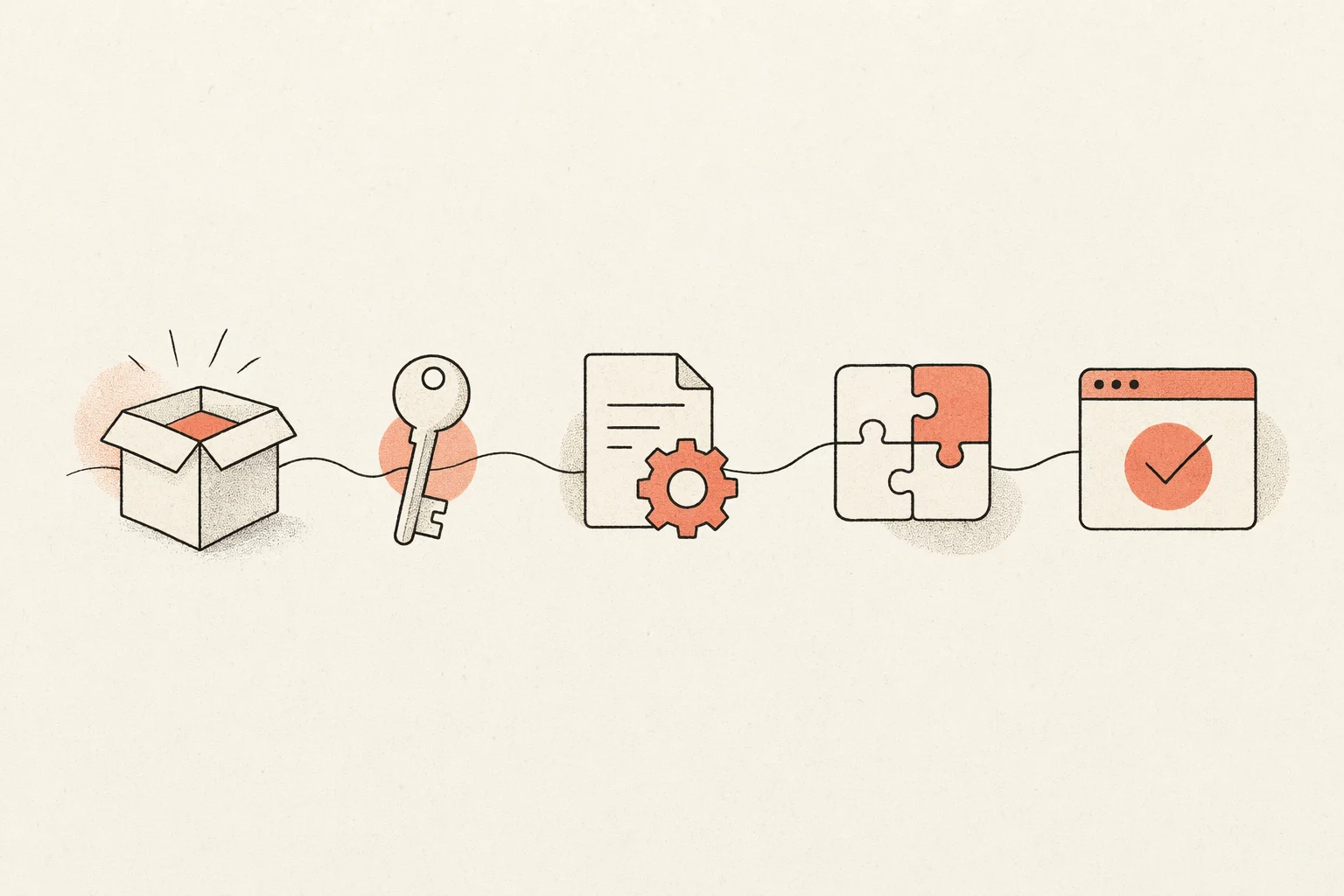 Five-step setup flow: get key, install agent, configure context file, add a skill, verify