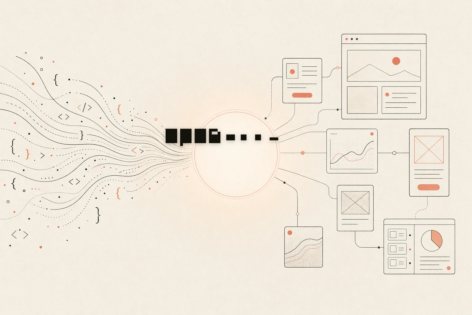 OpenCode design feedback loop: a terminal TUI agent, a browser rendering the UI, and a workspace, with a feedback arrow looping back