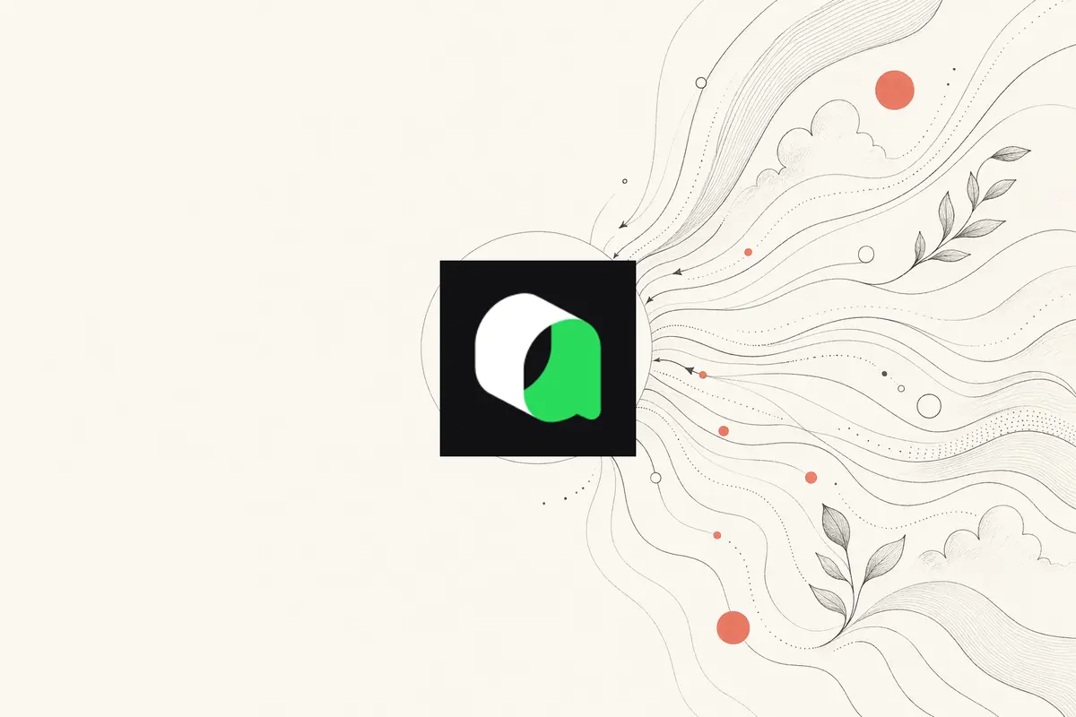 Open Design vs Qoder — warm-paper editorial illustration of a prompt converging into a design hub you own