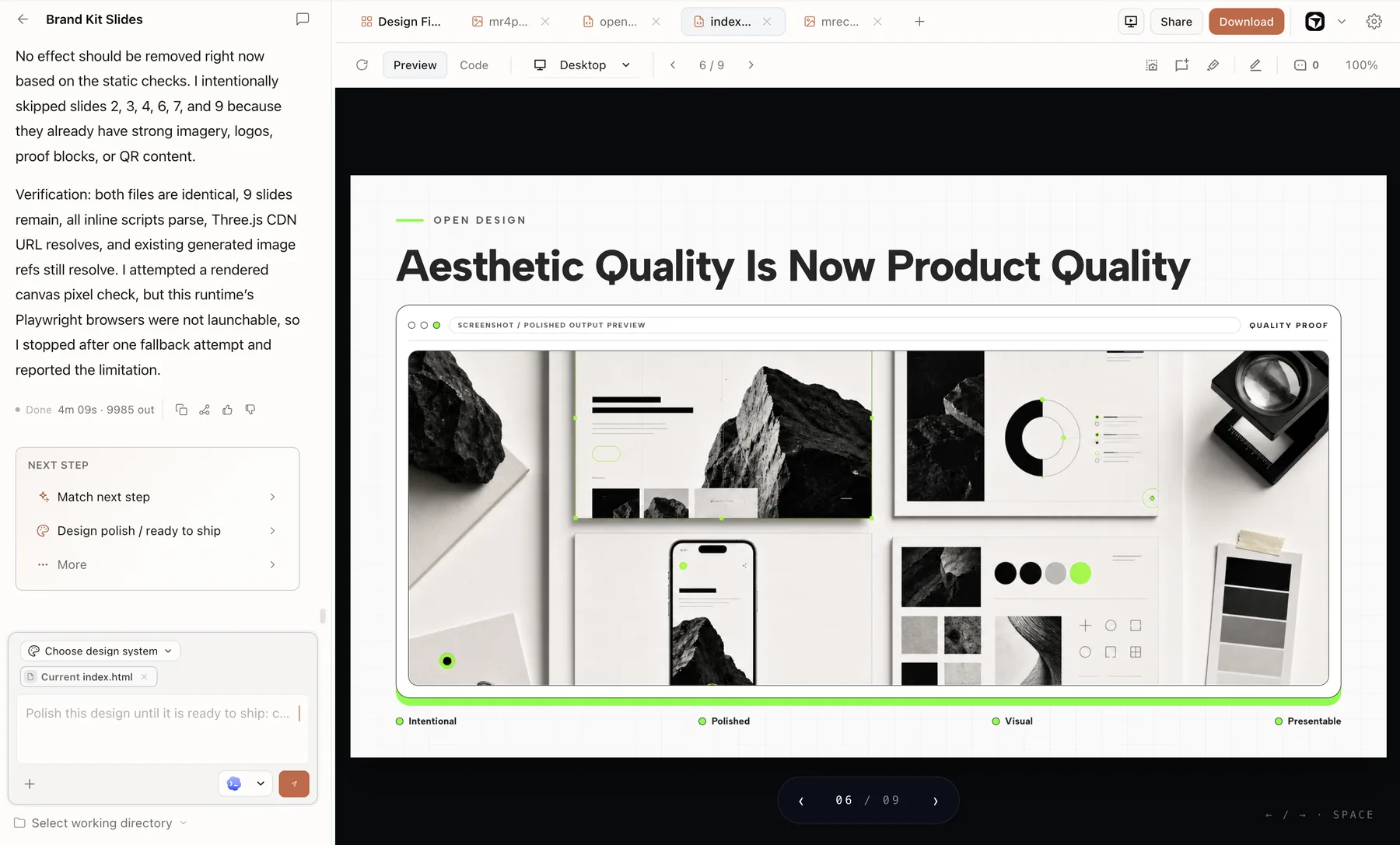A slide using AI-generated visual material to support the presentation argument