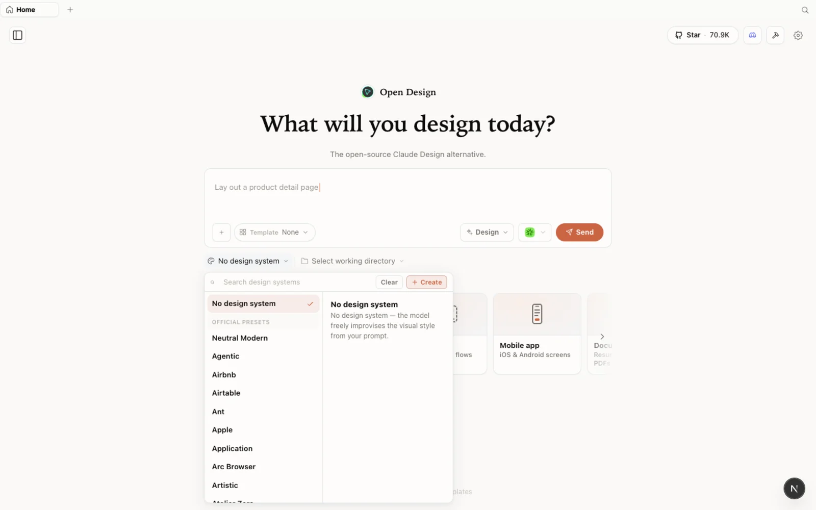 The built-in design-systems library — real brand starting points.